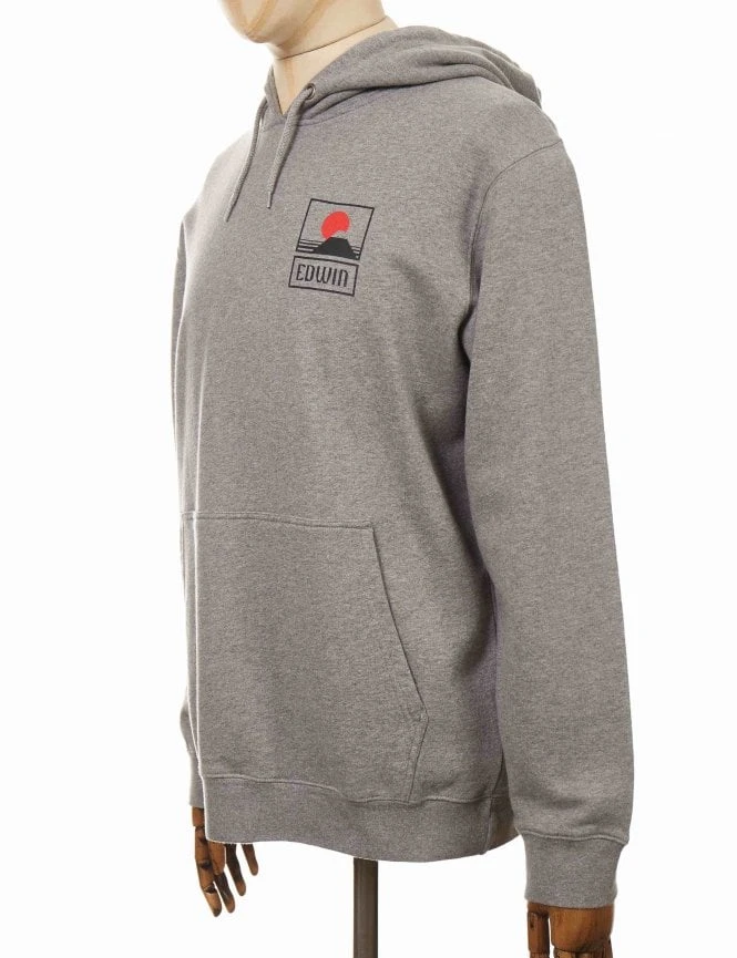 Sunset on Mt Fuji Hooded Sweat - Mid Grey Marl Sunset On Mt Fuji Hooded Sweat - Mid Grey Marl -FatBuddhaStore Clothing sunset on mt fuji hooded sweat mid grey marl p27068 94931 medium