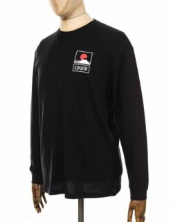 Sunset On Mt Fuji Long Sleeve Tee - Black -FatBuddhaStore Clothing sunset on mt fuji long sleeve tee black p21219 77328 medium
