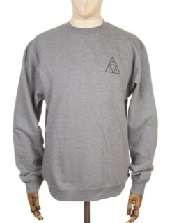 HUF Triple Triangle Crew Sweat - Heather Grey