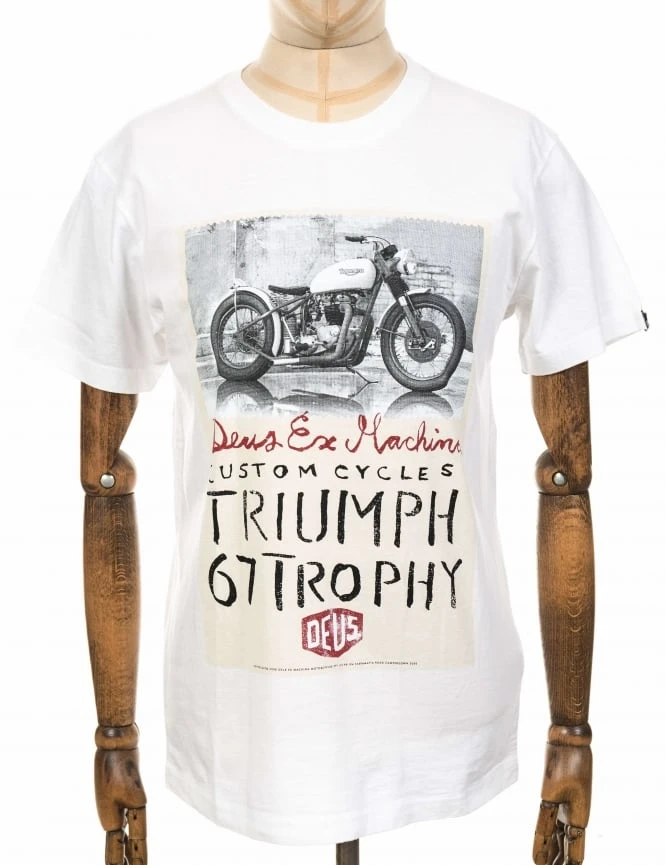 Triumph Trophy Tee - White Deus Ex Machina Triumph Trophy Tee - White -FatBuddhaStore Clothing triumph trophy tee white p19848 75318 medium