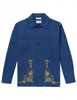Nudie Jeans Vincent Floral Shirt - French Blue